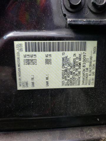 Photo 10 from auction – 2010 NISSAN MAXIMA S with VIN 1N4AA5AP2AC810097