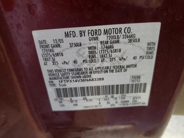 Photo 10 from auction – 2006 FORD F150 with VIN 1FTPX14V36NA83389
