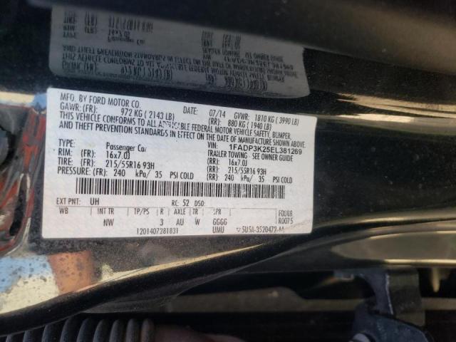 Photo 10 from auction – 2014 FORD FOCUS SE with VIN 1FADP3K25EL381269