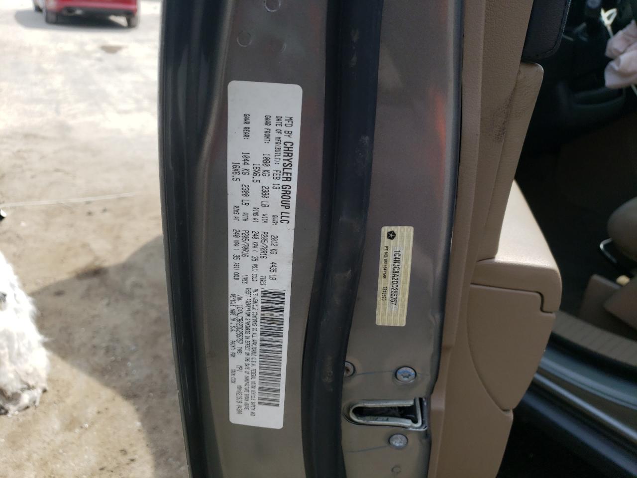 Photo 10 from auction – 2013 JEEP COMPASS SP with VIN 1C4NJCBA2DD255757
