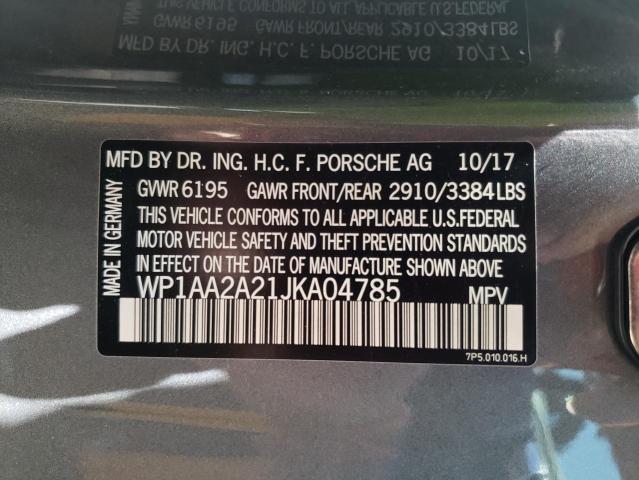 Photo 10 from auction – 2018 PORSCHE CAYENNE with VIN WP1AA2A21JKA04785