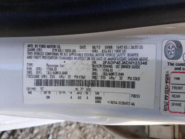 Photo 10 from auction – 2013 FORD FIESTA SE with VIN 3FADP4EJ8DM123348
