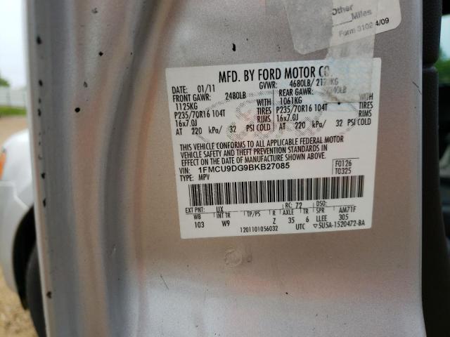 Photo 10 from auction – 2011 FORD ESCAPE XLT with VIN 1FMCU9DG9BKB27085