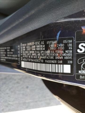 Photo 10 from auction – 1998 MERCEDES-BENZ E 430 with VIN WDBJF70F9WA690218