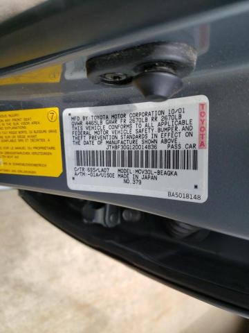 Photo 10 from auction – 2002 LEXUS ES 300 with VIN JTHBF30G120014836