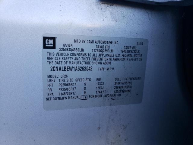Photo 10 from auction – 2010 CHEVROLET EQUINOX LS with VIN 2CNALBEW1A6263042