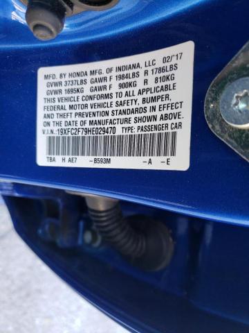 Photo 10 from auction – 2017 HONDA CIVIC EX with VIN 19XFC2F79HE029470