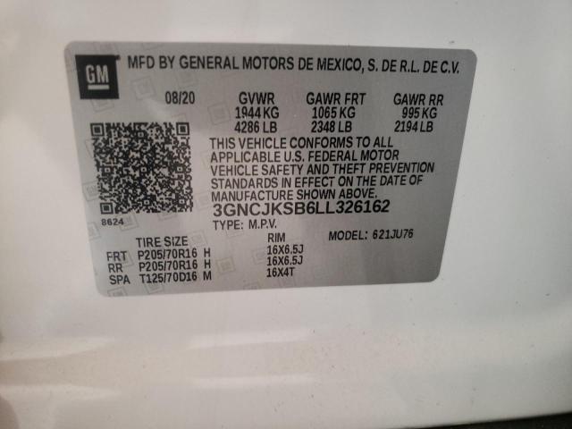 Photo 10 from auction – 2020 CHEVROLET TRAX LS with VIN 3GNCJKSB6LL326162