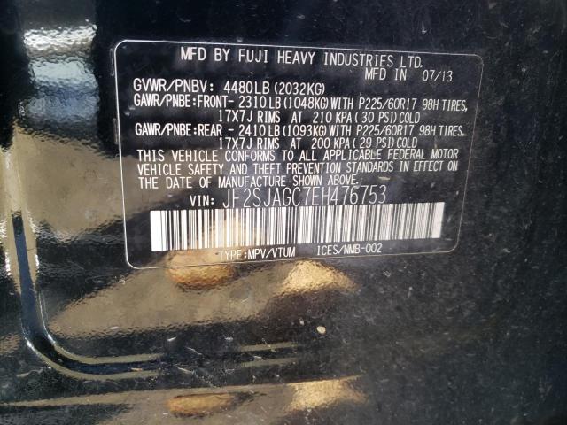 Photo 10 from auction – 2014 SUBARU FORESTER 2 with VIN JF2SJAGC7EH476753