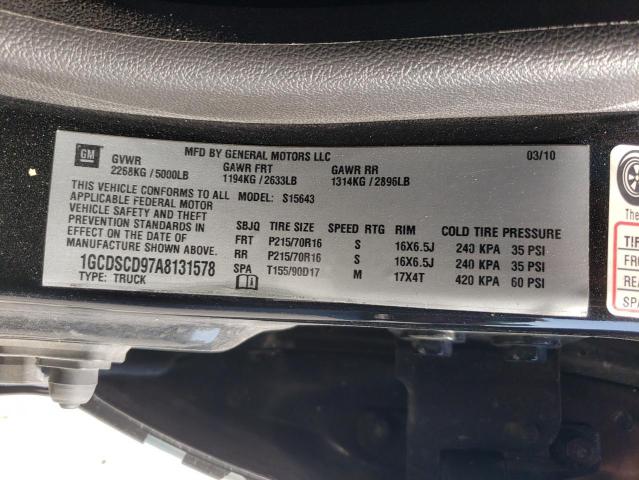 Photo 10 from auction – 2010 CHEVROLET COLORADO L with VIN 1GCDSCD97A8131578