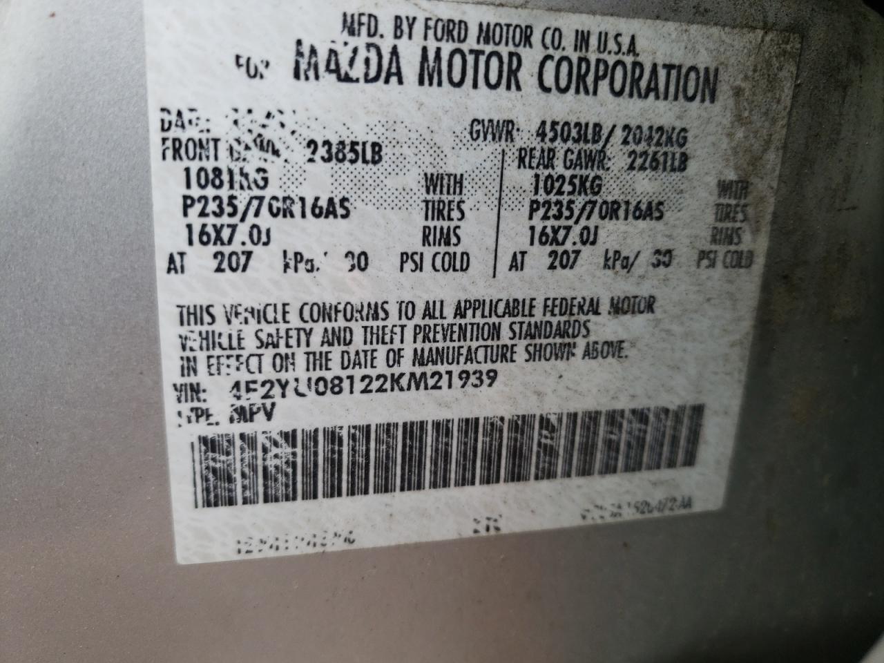 Zdjęcie 10 z aukcji – 2002 MAZDA TRIBUTE LX z VIN 4F2YU08122KM21939