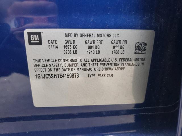Photo 10 from auction – 2014 CHEVROLET SONIC LT with VIN 1G1JC5SH1E4159873