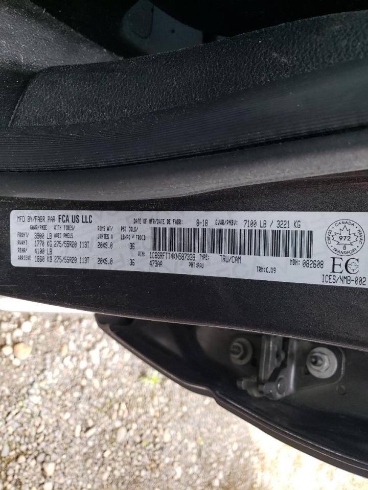 Photo 10 from auction – 2019 RAM 1500 SPORT with VIN 1C6SRFTT4KN587338