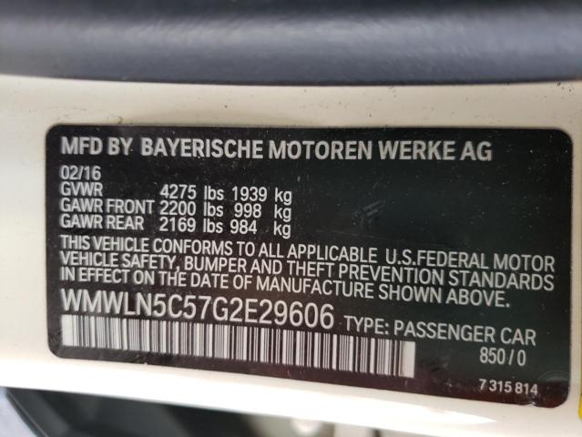 Photo 10 from auction – 2016 MINI COOPER CLU with VIN WMWLN5C57G2E29606