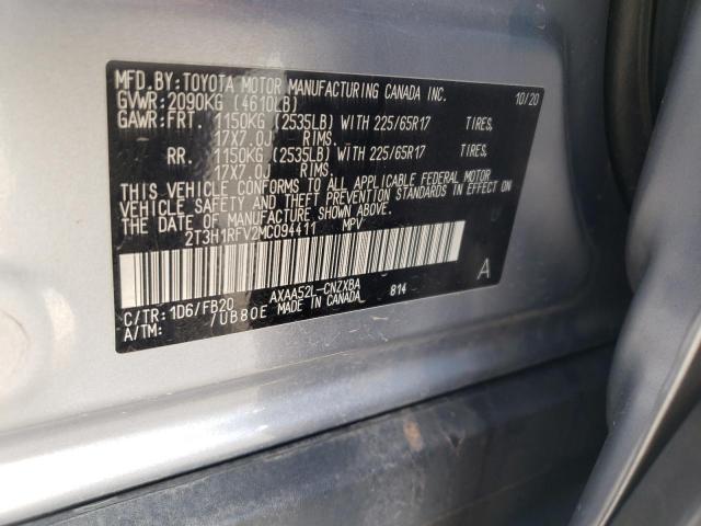 Photo 10 from auction – 2021 TOYOTA RAV4 LE with VIN 2T3H1RFV2MC094411
