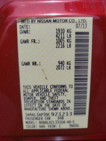 Photo 10 from auction – 2013 NISSAN ALTIMA 2.5 with VIN 1N4AL3AP3DC921213