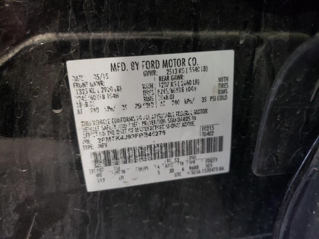 Photo 10 from auction – 2015 FORD EDGE SEL with VIN 2FMTK4J99FBB45276