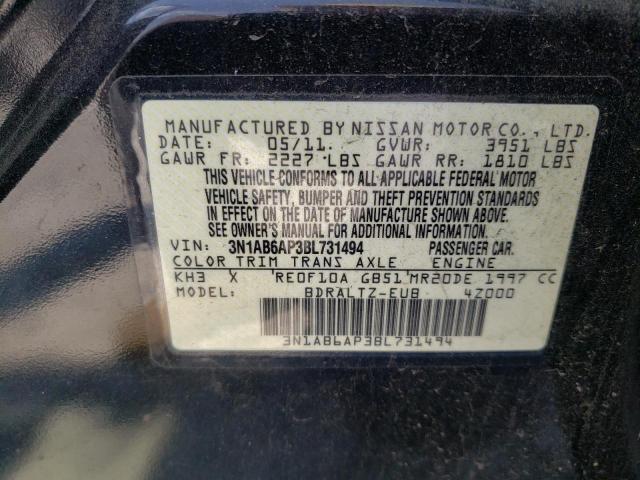 Photo 10 from auction – 2011 NISSAN SENTRA 2.0 with VIN 3N1AB6AP3BL731494