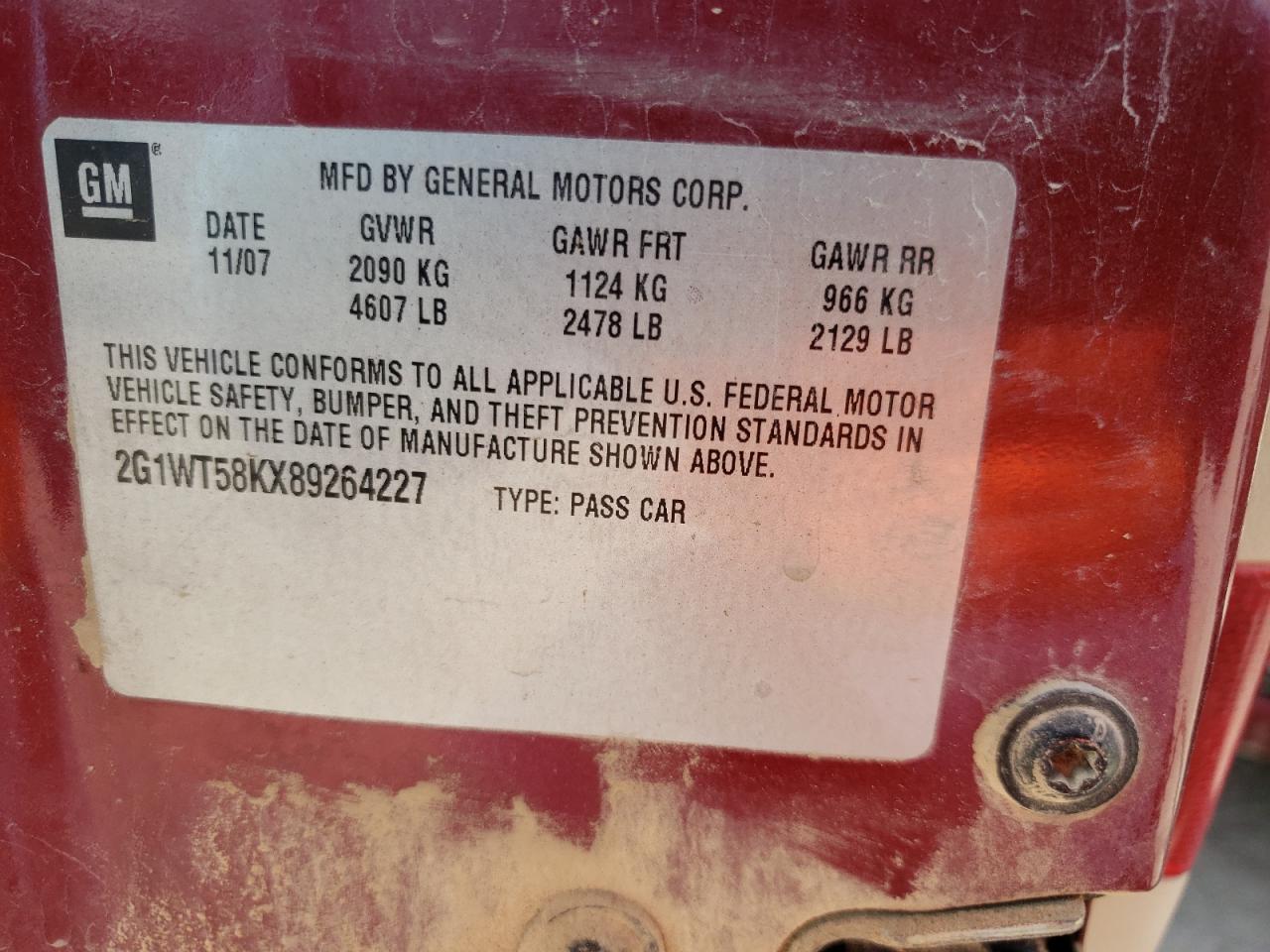 Photo 10 from auction – 2008 CHEVROLET IMPALA LT with VIN 2G1WT58KX89264227