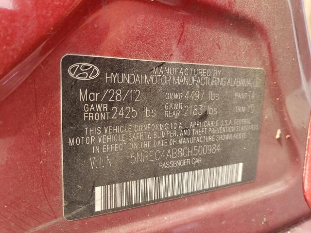 Photo 10 from auction – 2012 HYUNDAI SONATA SE with VIN 5NPEC4AB8CH500984