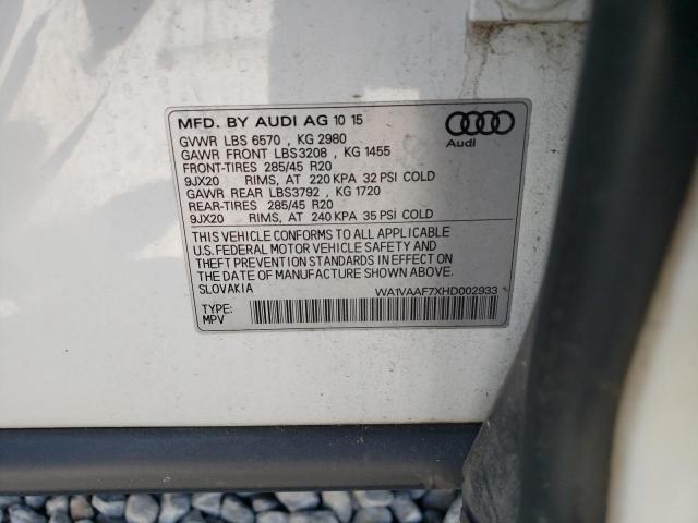 Photo 10 from auction – 2017 AUDI Q7 PRESTIG with VIN WA1VAAF7XHD002933