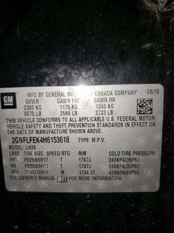 Photo 10 from auction – 2017 CHEVROLET EQUINOX LT with VIN 2GNFLFEK4H6153618