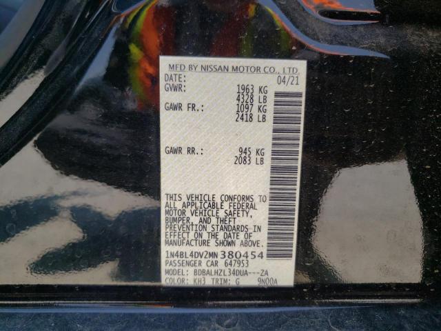 Photo 10 from auction – 2021 NISSAN ALTIMA SV with VIN 1N4BL4DV2MN380454