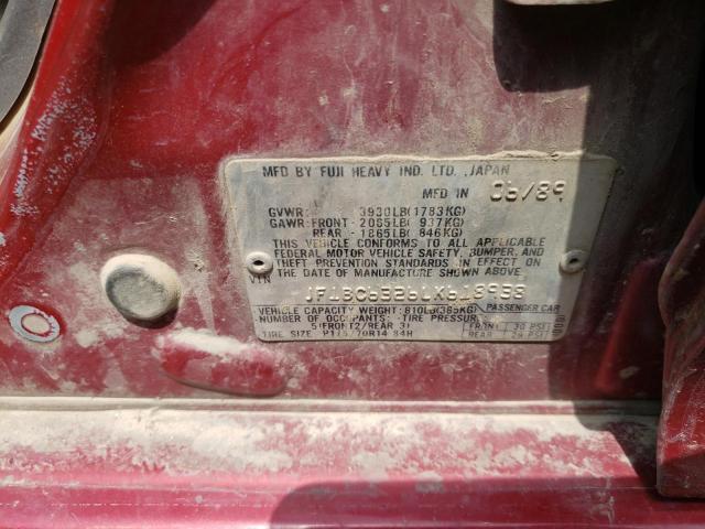 Photo 10 from auction – 1990 SUBARU LEGACY L with VIN JF1BC6326LK618938