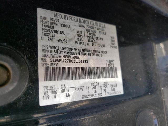 LINCOLN NAVIGATOR 2003 with VIN 5LMFU27R03LJ06183 - Photo from auction