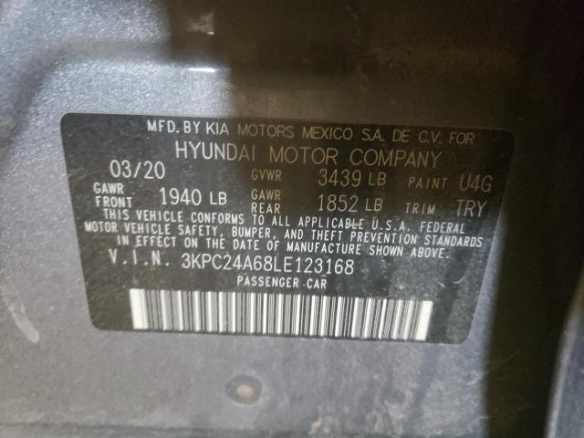 Photo 10 from auction – 2020 HYUNDAI ACCENT SE with VIN 3KPC24A68LE123168