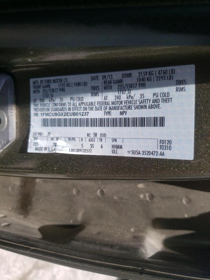 Photo 10 from auction – 2014 FORD ESCAPE SE with VIN 1FMCU9GX2EUB01237