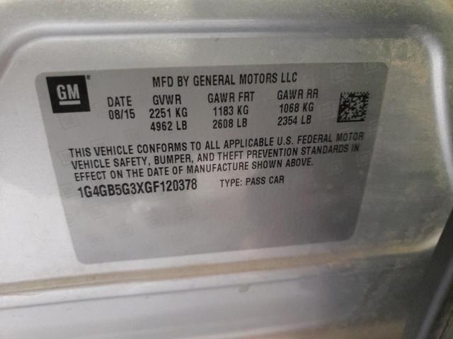 Photo 10 from auction – 2016 BUICK LACROSSE with VIN 1G4GB5G3XGF120378