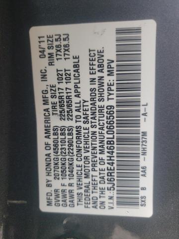 Photo 10 from auction – 2011 HONDA CR-V SE with VIN 5J6RE4H46BL066569