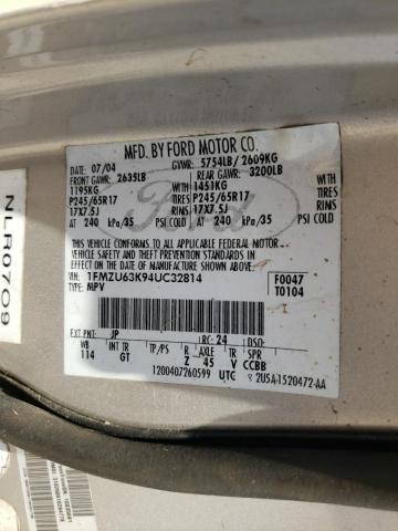 Photo 10 from auction – 2004 FORD EXPLORER X with VIN 1FMZU63K94UC32814