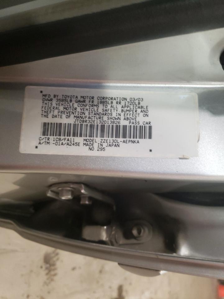 Фото 10 с аукциона – 2003 TOYOTA COROLLA CE с VIN JTDBR32E132013826
