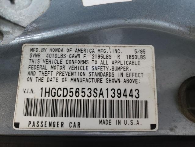Photo 10 from auction – 1995 HONDA ACCORD EX with VIN 1HGCD5653SA139443