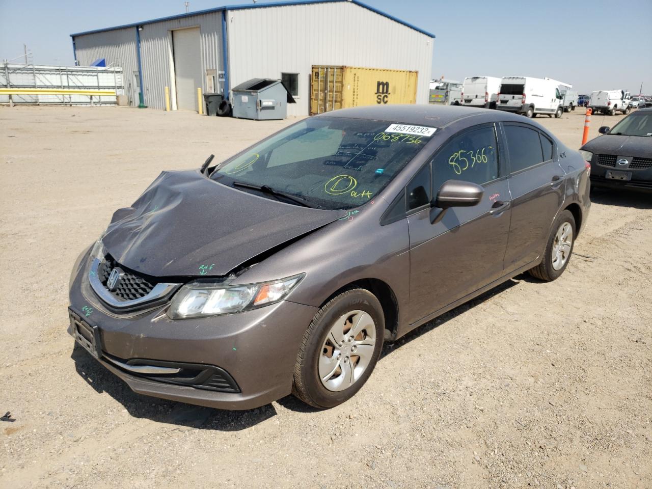 Photo 2 from auction – 2014 HONDA CIVIC LX with VIN 19XFB2F50EE068736