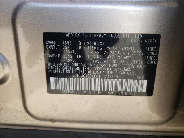 Photo 10 from auction – 2015 SUBARU OUTBACK 2. with VIN 4S4BSALC4F3233350