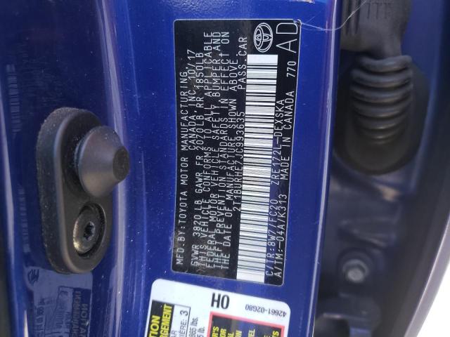 Photo 10 from auction – 2018 TOYOTA COROLLA L with VIN 2T1BURHE7JC993635