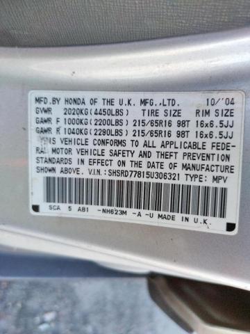 Photo 10 from auction – 2005 HONDA CR-V EX with VIN SHSRD77815U306321