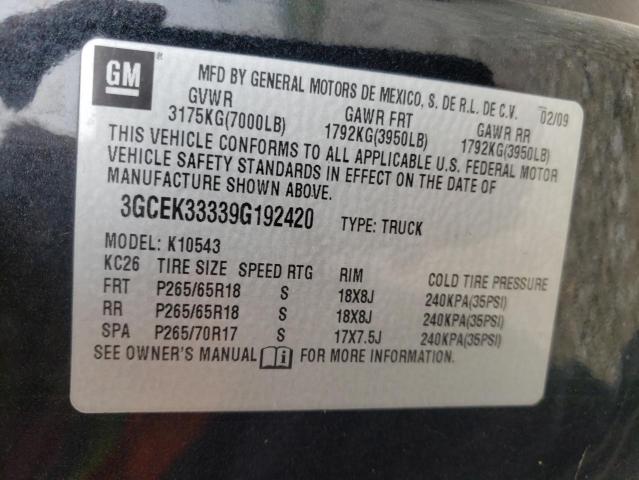 Photo 10 from auction – 2009 CHEVROLET SILVERADO with VIN 3GCEK33339G192420