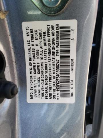 Photo 10 from auction – 2016 HONDA CIVIC LX with VIN 19XFC2F54GE008247