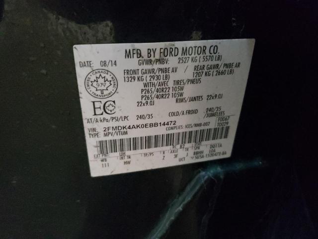 Photo 10 from auction – 2014 FORD EDGE SPORT with VIN 2FMDK4AK0EBB14472