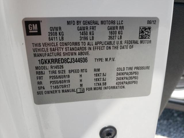 Photo 10 from auction – 2012 GMC ACADIA SLT with VIN 1GKKRRED8CJ344936