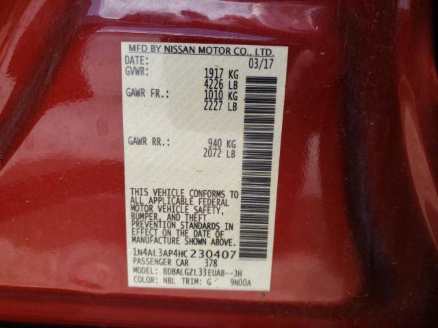 Photo 10 from auction – 2017 NISSAN ALTIMA 2.5 with VIN 1N4AL3AP4HC230407