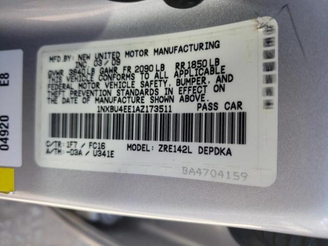 Photo 10 from auction – 2010 TOYOTA COROLLA BA with VIN 1NXBU4EE1AZ173511