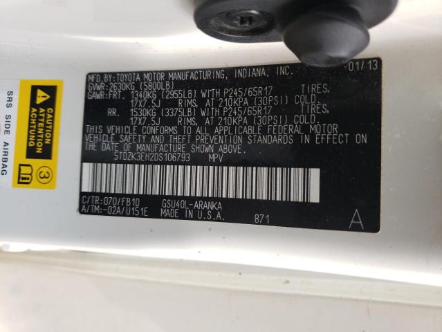 Photo 10 from auction – 2013 TOYOTA HIGHLANDER with VIN 5TDZK3EH2DS106793