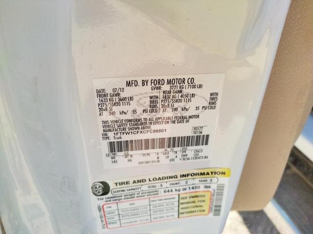 Photo 10 from auction – 2012 FORD F150 SUPER with VIN 1FTFW1CFXCFC59501