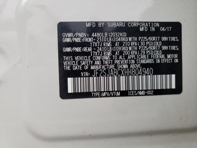 Zdjęcie 10 z aukcji – 2017 SUBARU FORESTER 2 z VIN JF2SJABCXHH804940