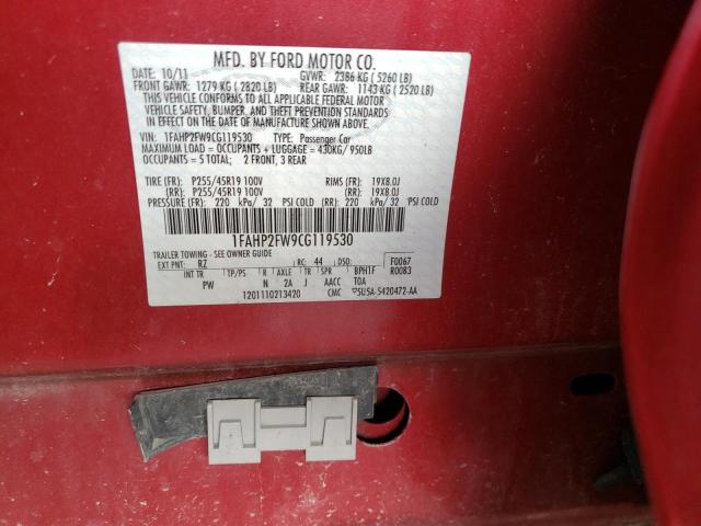 Photo 10 from auction – 2012 FORD TAURUS LIM with VIN 1FAHP2FW9CG119530